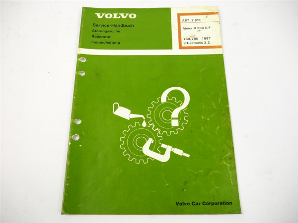 Werkstatthandbuch Volvo 760 780 1987 B280 E F LH Jetronic 2.2 Reparaturanleitung