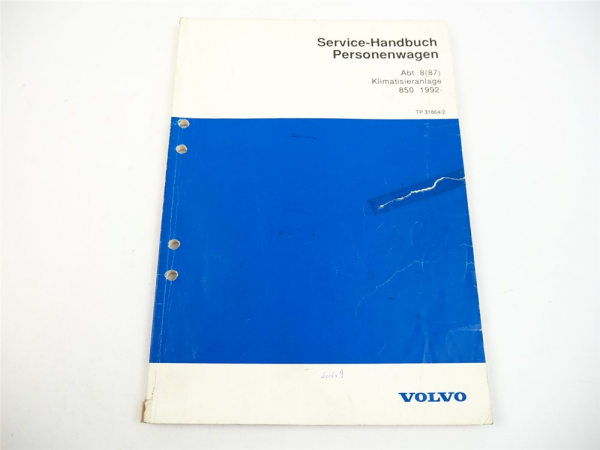 Werkstatthandbuch Volvo 850 Klimaanlage Klimatisierung 1992 Reparaturanleitung