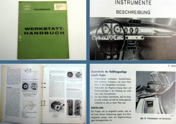 Werkstatthandbuch Volvo P 1800 Heizung Instrumente Reparaturanleitung 1966