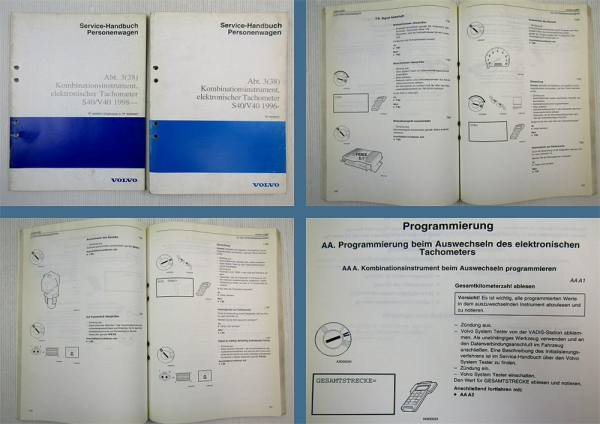 Werkstatthandbuch Volvo S40 V40 Kombinationsinstrument elektronischer Tachometer