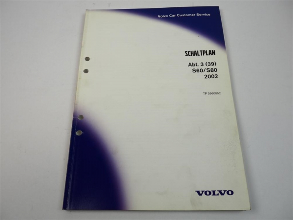 Werkstatthandbuch Volvo S60 S80 2002 Schaltplan Elektrik Stromlaufpläne