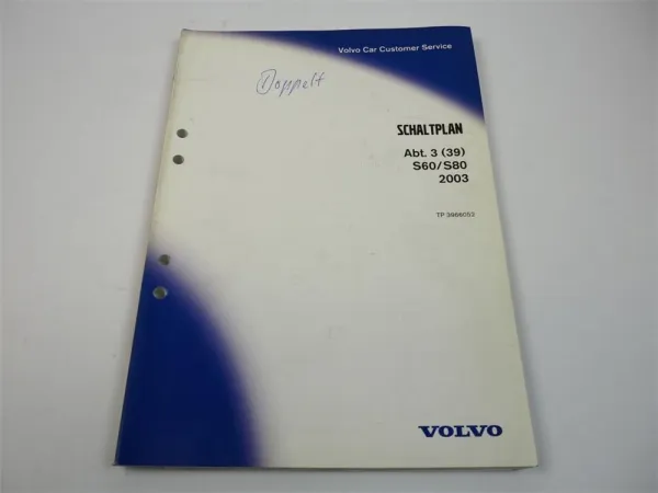 Werkstatthandbuch Volvo S60 S80 2003 Elektrische Schaltpläne 10/2002