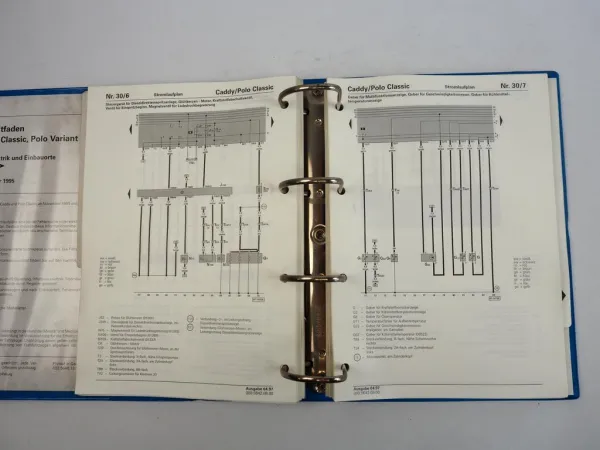 Werkstatthandbuch VW Caddy 9K Polo Classic 6KV 1996 - 1998 Stromlaufpläne Elektr