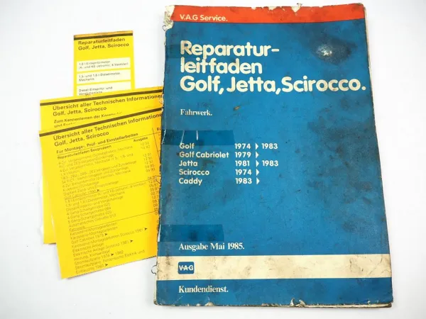 Werkstatthandbuch VW Golf 1 Cabrio Scirocco Fahrwerk Reparaturleitfaden ab 1974