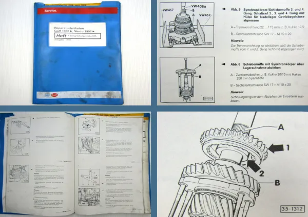 Werkstatthandbuch VW Golf III 3 / Vento 5 Gang Schalt Getriebe 02A Stand 1995