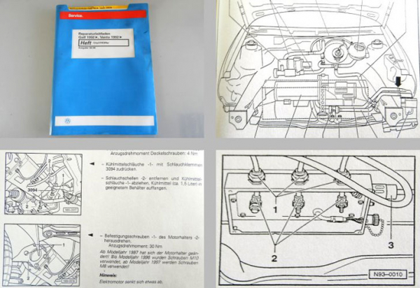 Werkstatthandbuch VW Golf III Typ 1H Vento CitySTROMer City Stromer Elektro Auto