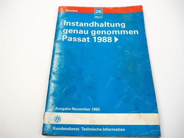 Werkstatthandbuch VW Passat B3 31 35i Instandhaltung genau genommen 1988-1997