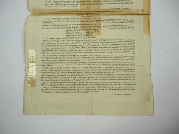 Wertpapier Russische Staatsanleihe 1840 Amsterdam Rubel Kopeken Hope Borski