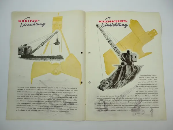 Weserhütte W6 Universalbagger Kettenbagger Prospekt 1952