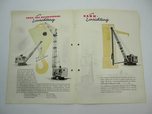 Weserhütte W6 Universalbagger Kettenbagger Prospekt 1952