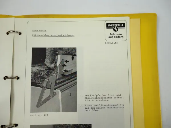 Westfalia Wohnmobil Sven Hedin Reparaturleitfaden Werkstatthandbuch VW LT 1979