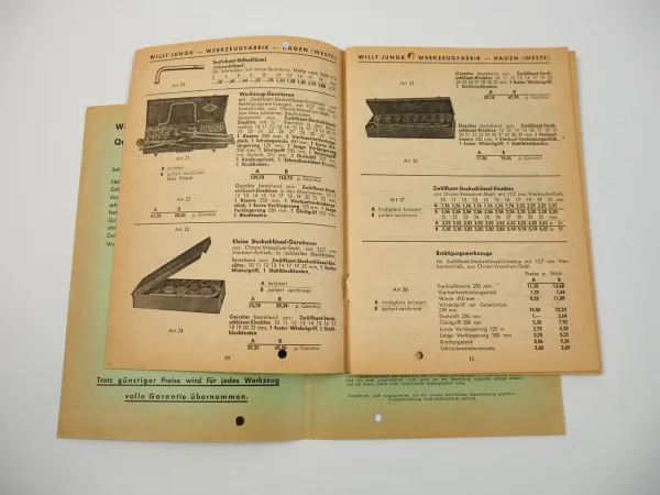 Willy Jungk Werkzeug Katalog 1954 Werkzeugfabrik Hagen