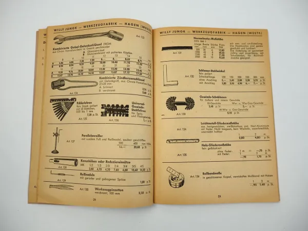 Willy Jungk Werkzeug Katalog 1956 Werkzeugfabrik Hagen