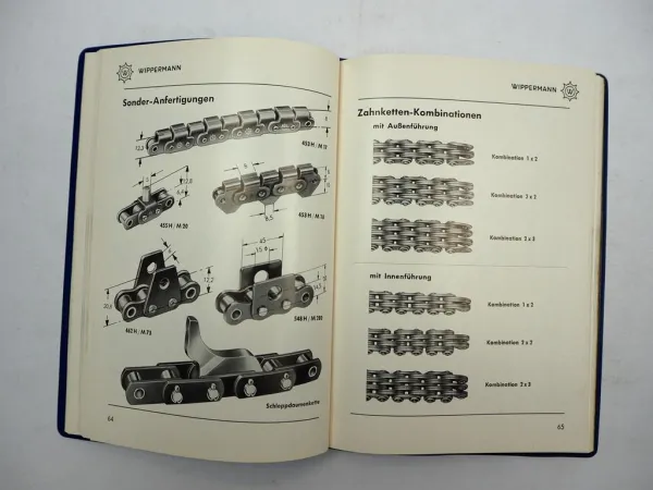 Wippermann Stahlgelenkketten Kettenräder Handbuch Katalog Berechnung 1961