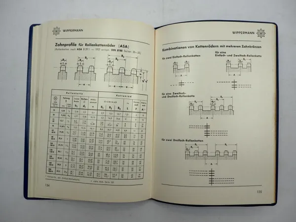 Wippermann Stahlgelenkketten Kettenräder Handbuch Katalog Berechnung 1961