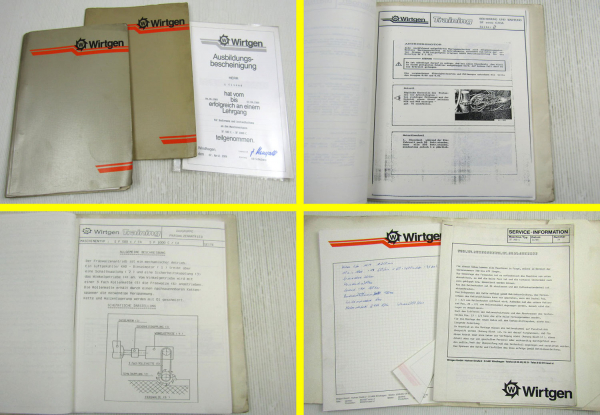 Wirtgen SF 500 1000 C C4 CA Schulungshandbuch Werkstatthandbuch 1980er Jahre
