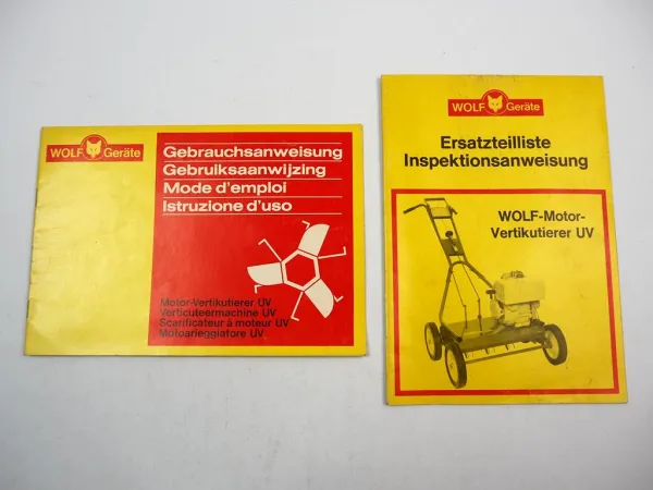 Wolf UV Motor Vertikultierer Betriebsanleitung Ersatzteilliste