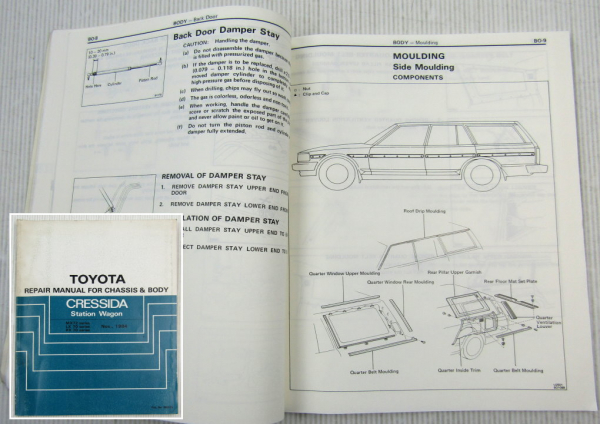 Workshop Manual Toyota Cressida Station Wagon body repair manual 1984