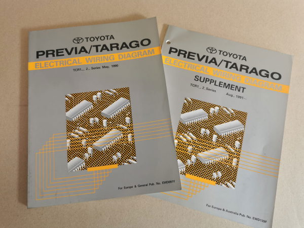 Workshop manual Toyota Previa Tarago electrical wiring diagrams from 1990 - 1991