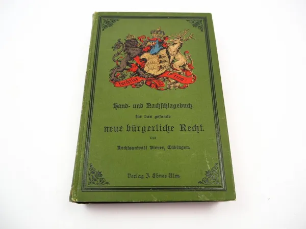 Württembergisches Rechtsbuch Bürgerliches Recht 1899 H. Bierer
