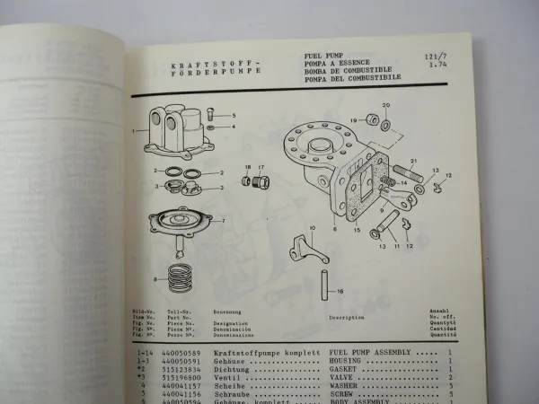 Yale GDP 020 032 EP Gabelstapler Parts Manual Ersatzteilliste 1975