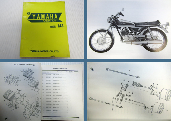Yamaha AS3 Ersatzteilkatalog Parts list Ersatzteilliste 1971