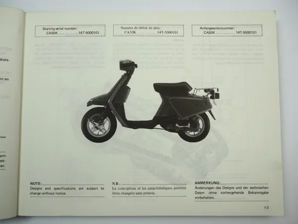 Yamaha CA50M 20H 30A Werkstatthandbuch Reparaturanleitung 1983