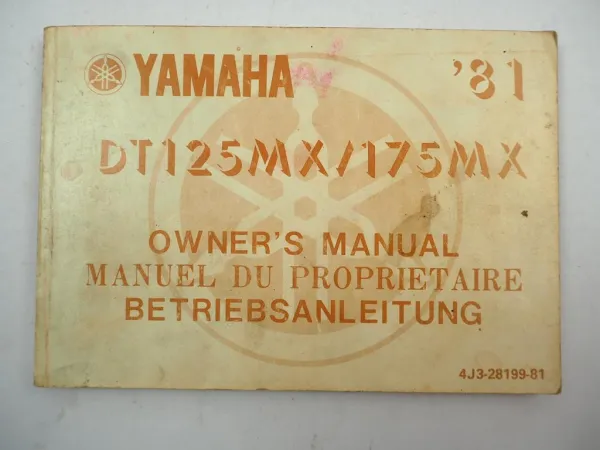 Yamaha DT125 DT175 MX Betriebsanleitung Bedienungsanleitung Owners Manual 1981