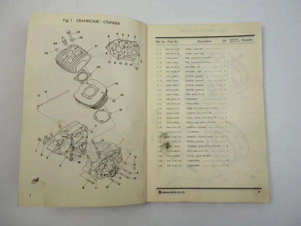 Yamaha DT125E 1G0 Katalog Ersatzteil Teile Liste Parts List 10/1978