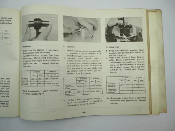 Yamaha DT250 DT400 D Werkstatthandbuch Reparaturanleitung 1976