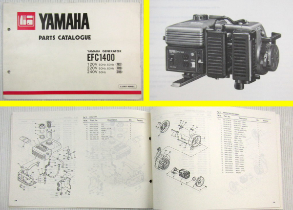 Yamaha EFC 1400 7R7 7R8 7R9 Generator Parts Catalogue 1981