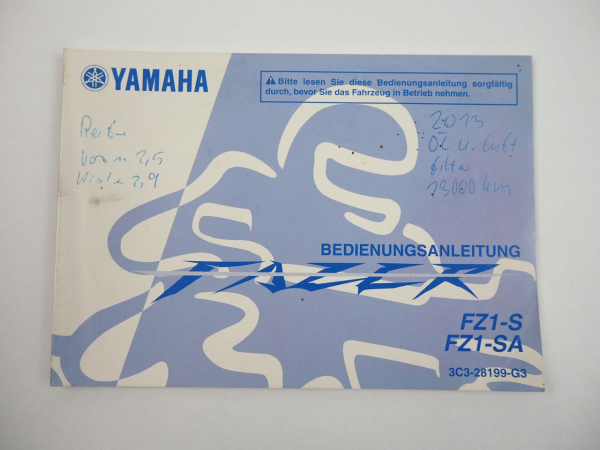 Yamaha FZ1 S SA RN16 Fazer Bedienungsanleitung Betriebsanleitung 2008