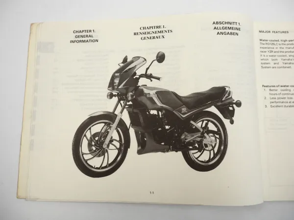 Yamaha RD125LC 10W 12A Werkstatthandbuch Reparaturanleitung 1982