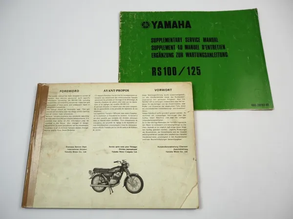 Yamaha RS100 RS125 Werkstatthandbuch Reparaturanleitung Service manual 1974