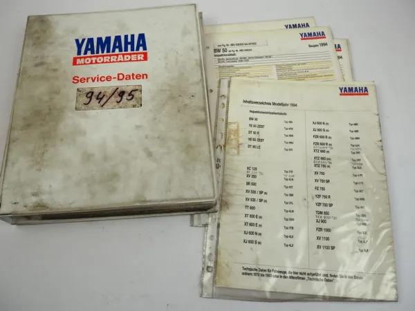 Yamaha Service Daten 61 Inspektionsblätter 1994 1995 Zweirad Inspektionsblatt