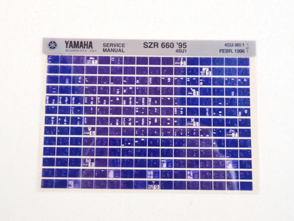 Yamaha SZR 660 1995 Service Manual Microfich