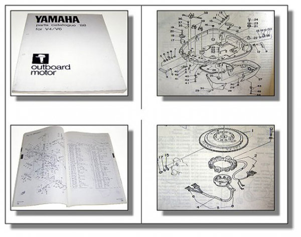 Yamaha V4 V6 Außenbordmotor Outboard motor Parts Catalogue 1988