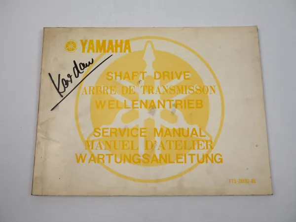 Yamaha Wellenantrieb Kardanantrieb Werkstatthandbuch Reparaturanleitung 1977