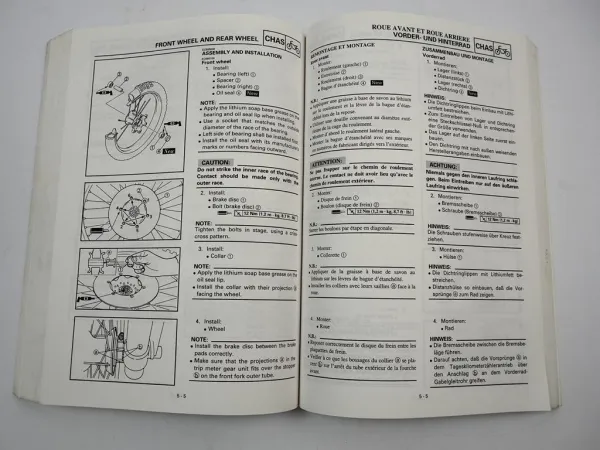 Yamaha WR400F WR400 F (L) 5GS2 Reparaturanleitung Werkstatthandbuch 1998 Wartung
