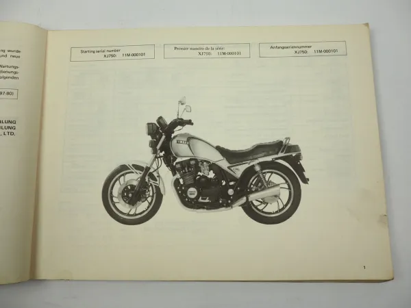 Yamaha XJ750 11M Werkstatthandbuch Ergänzung Service Manual 11/1981