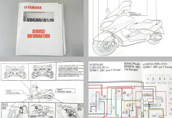 Yamaha XP500 N / P 5GJ Tmax 2001/ 2002 Service Information + Wartungsanleitung