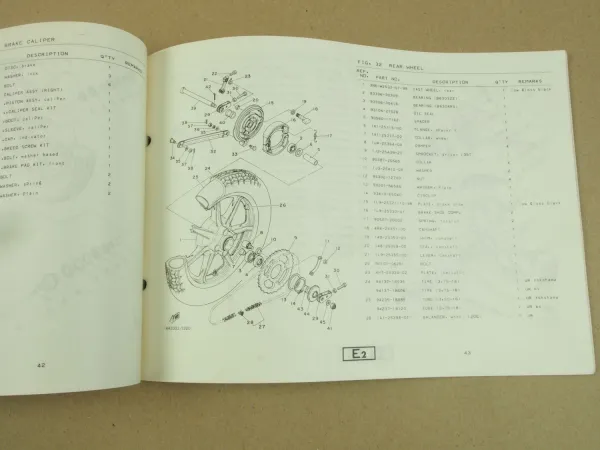 Yamaha XS400 1982 4A3 Spare Parts List Catalogue Ersatzteilliste