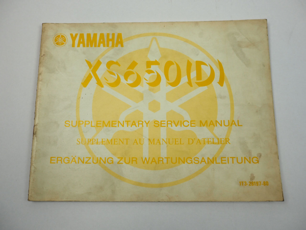 Yamaha XS650 D Werkstatthandbuch Wartungsanleitung Ergänzung 1976