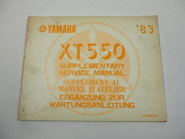 Yamaha XT550 28E 30H 28K Werkstatthandbuch Ergänzung 1983