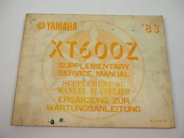 Yamaha XT600Z 34L Werkstatthandbuch Ergänzung ab Bj 1983 Reparaturanleitung