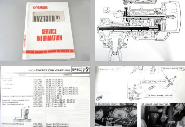 Yamaha XVZ13TD 3JS 1984 - 1991 Service Information Wartung Schaltplan Elektrik