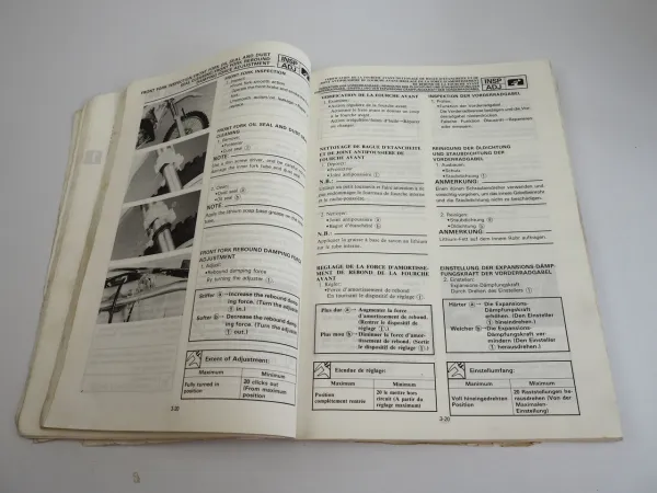 Yamaha YZ 125 D LC ab 4DB -000101 Fahrerhandbuch Reparaturanleitung Wartung 1991