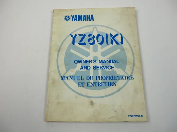 Yamaha YZ80K 22W Wartungshandbuch Owners Service Manual 1982