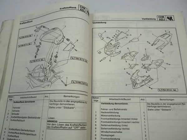 Yamaha YZF R1 Werkstatthandbuch Reparaturanleitung Wartungsanleitung 1998