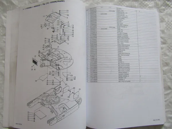 Yanmar Universal ViO50 Crawler Excavator Spare Parts List 04/2008